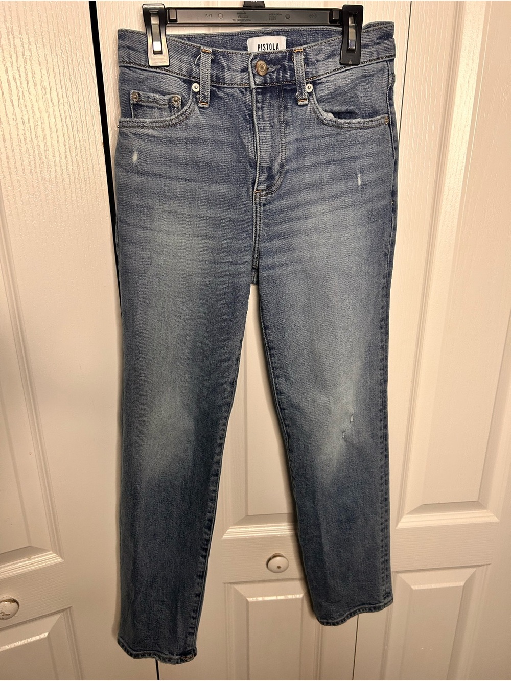 Pistola Womens‎ Straight High Waist Blue Denim Jeans Size 35 Cotton